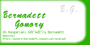 bernadett gomory business card